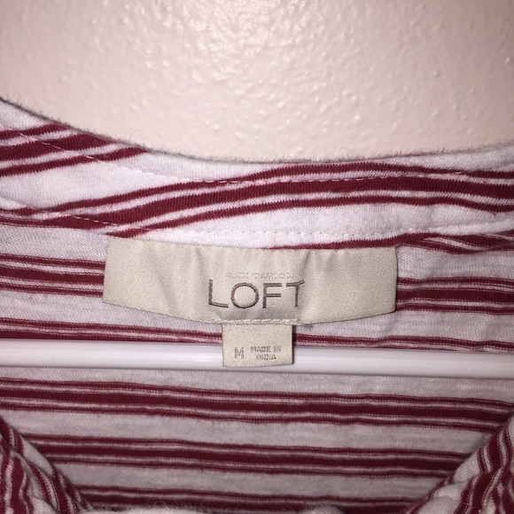 Loft Boxy Striped Tie Top - Picture 3 of 5